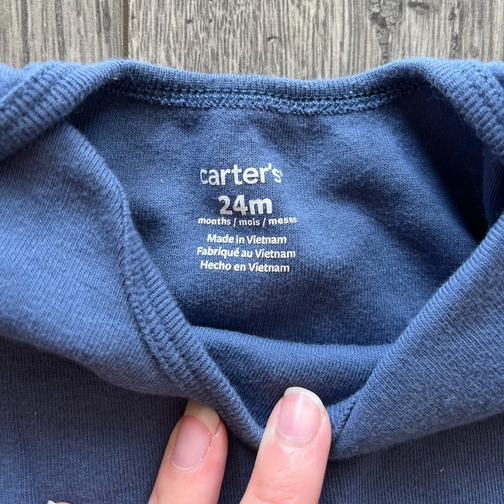 Carter’s Solid Blue Short Sleeve Onesie 24 Months